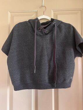 Alo drawstring hooded short sleeve sweatshirt! Perfect condition!